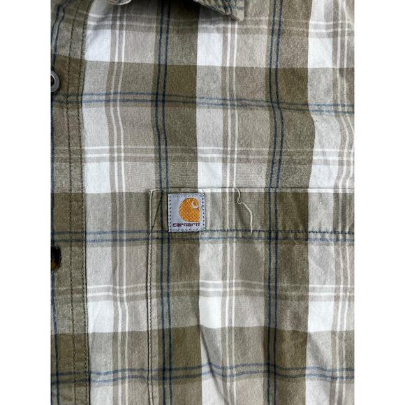 Carhartt Plaid Short Sleeve Shirt Medium Button-Up Outdoor Workwear - Picture 6 of 7